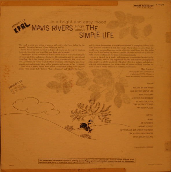 Mavis Rivers : The Simple Life (LP, Album)