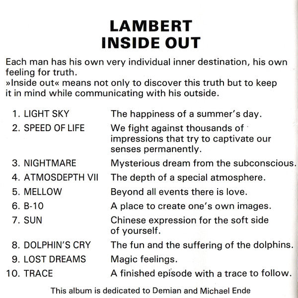 Lambert : Inside Out (CD, Album)