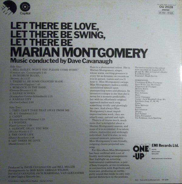 Marian Montgomery : Let There Be Love, Let There Be Swing, Let There Be Marian Montgomery (LP, Album, RE)