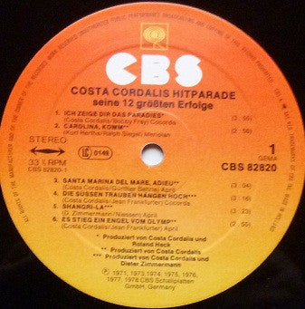 Costa Cordalis : Hitparade - Seine 12 Grössten Erfolge (LP, Comp)