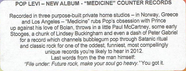 Pop Levi : Medicine (CD, Album, Promo)