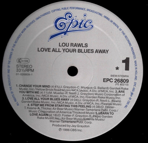Lou Rawls : Love All Your Blues Away (LP, Album)