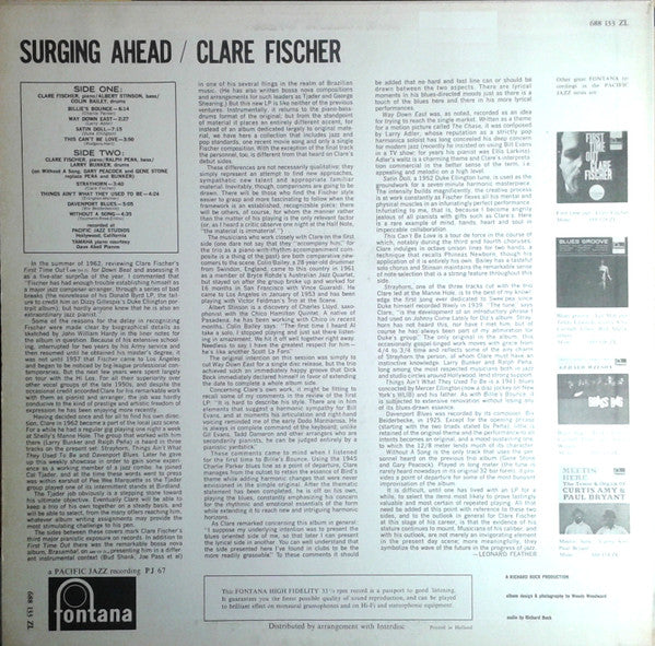 Clare Fischer : Surging Ahead (LP, Album, Mono)