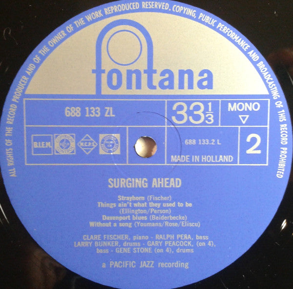 Clare Fischer : Surging Ahead (LP, Album, Mono)
