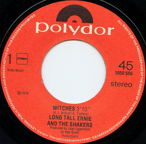 Long Tall Ernie And The Shakers : Witches (Hubble Bubble) (7", Single)