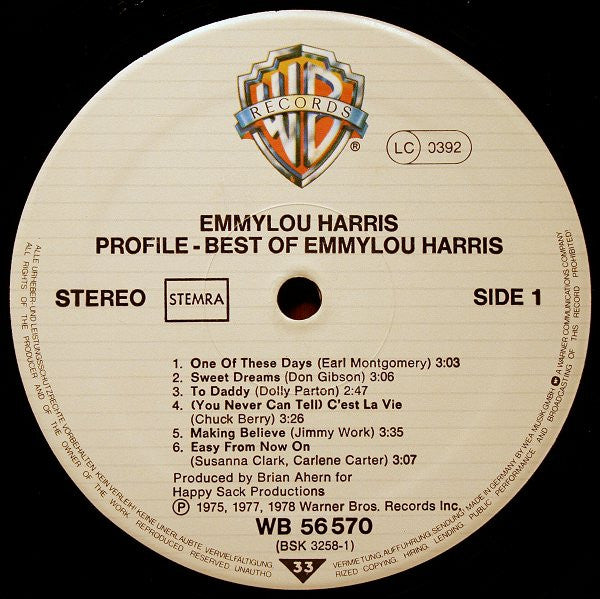 Emmylou Harris : Profile (Best Of Emmylou Harris) (LP, Comp)