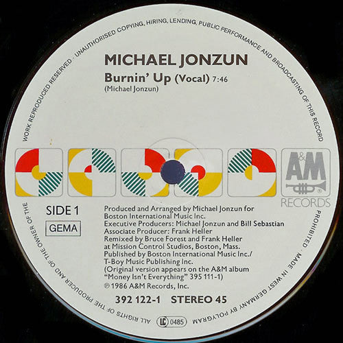 Michael Jonzun : Burnin' Up (12")