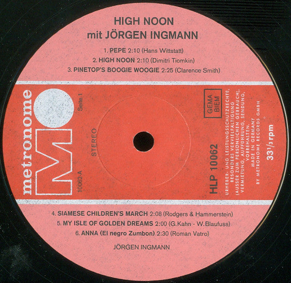 Jørgen Ingmann : High Noon (LP, Album)