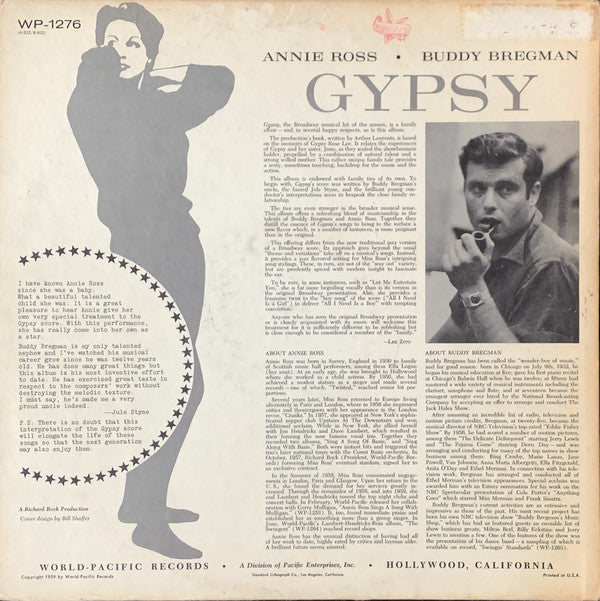 Annie Ross And The Buddy Bregman Orchestra : Gypsy (LP, Album, Mono)