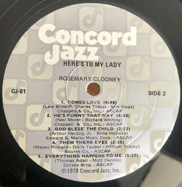 Rosemary Clooney : Here's To My Lady (LP, Album)