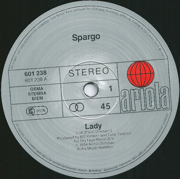 Spargo : Lady (12", Maxi)