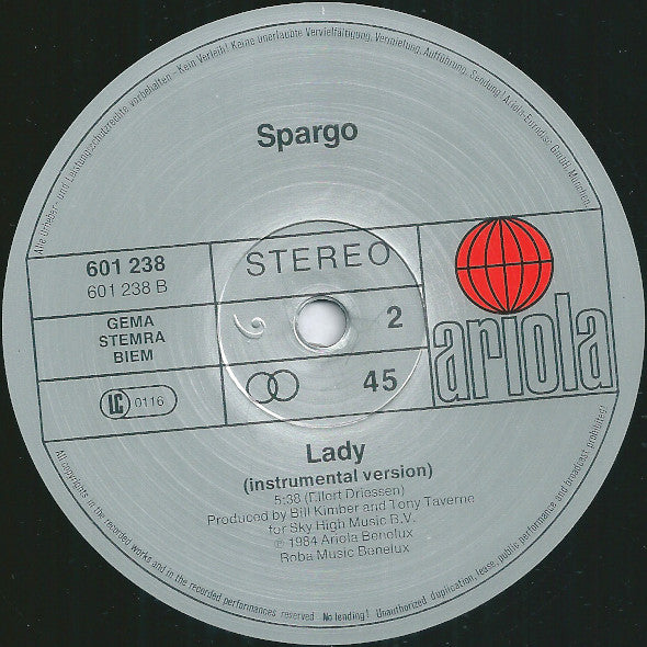 Spargo : Lady (12", Maxi)