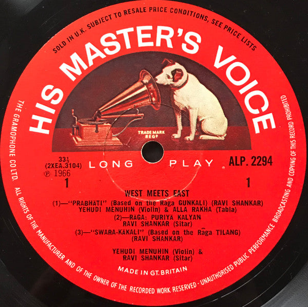 Yehudi Menuhin & Ravi Shankar : West Meets East (LP, Album, Mono)