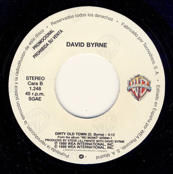David Byrne : Dirty Old Town (7", Promo)