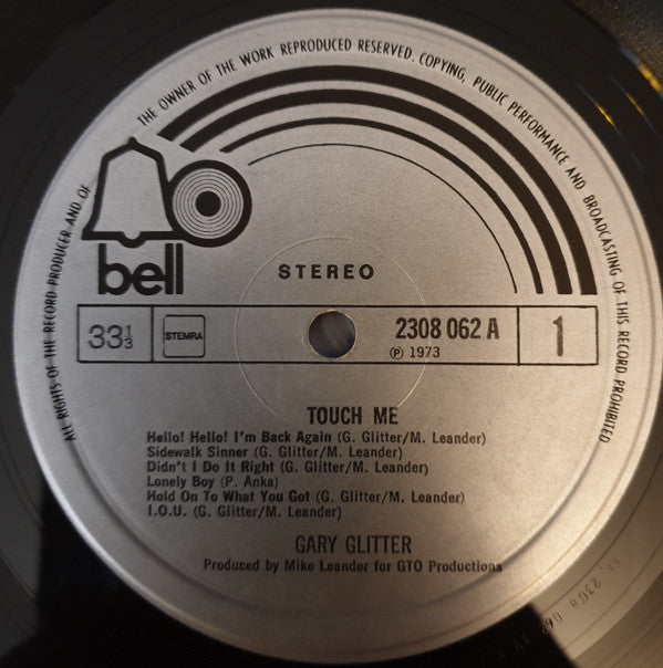 Gary Glitter : Touch Me (LP, Album, Gat)