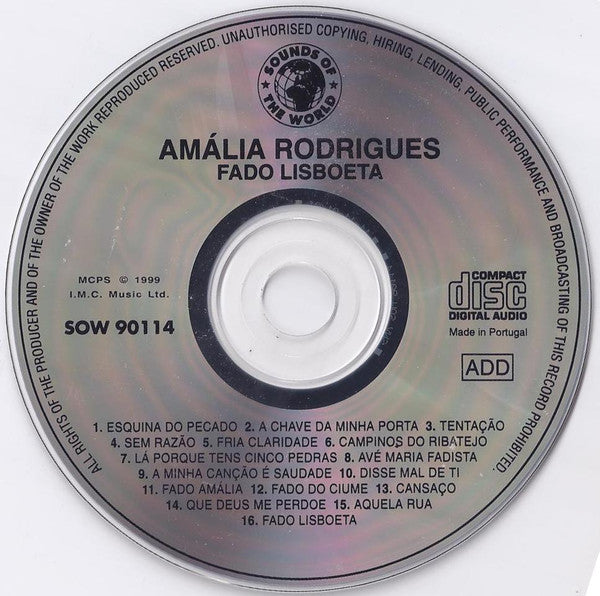 Amália Rodrigues : Fado Lisboeta (CD, Comp)