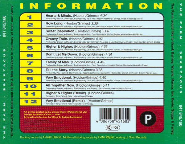 The Farm : Spartacus (CD, Album)