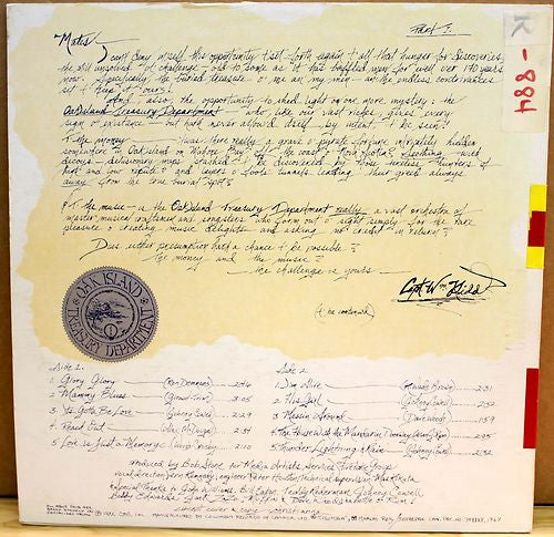 Oak Island Treasury Department : 1 (LP, Album, RE)