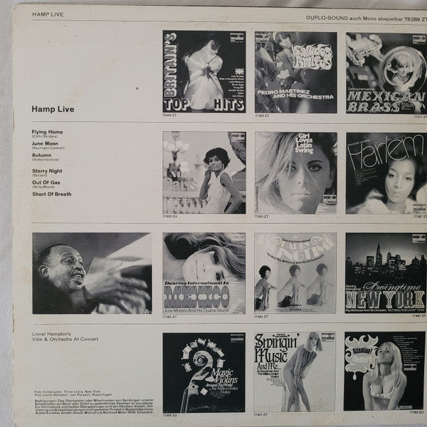 Lionel Hampton : Hamp Live! Lionel Hampton's Vibe & Orchestra At Concert (LP, Mono)