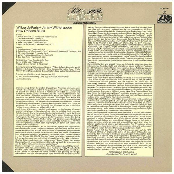 Wilbur De Paris + Jimmy Witherspoon : New Orleans Blues (LP, Album)