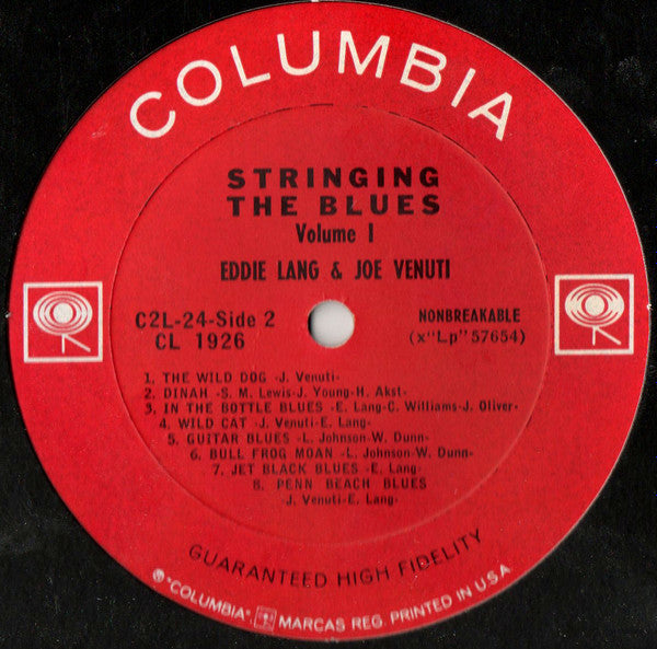 Joe Venuti & Eddie Lang : Stringing The Blues (Box + 2xLP, Comp, Mono)