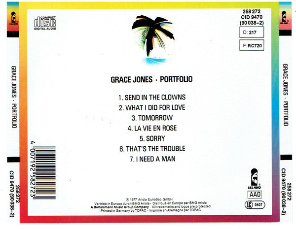Grace Jones : Portfolio (CD, Album, P/Mixed, RE)