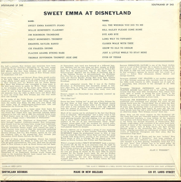 Sweet Emma : Sweet Emma At Disneyland (LP, Album)