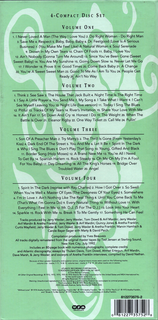 Aretha Franklin : Queen Of Soul (The Atlantic Recordings) (4xCD, Comp, Mono, RE + Box)