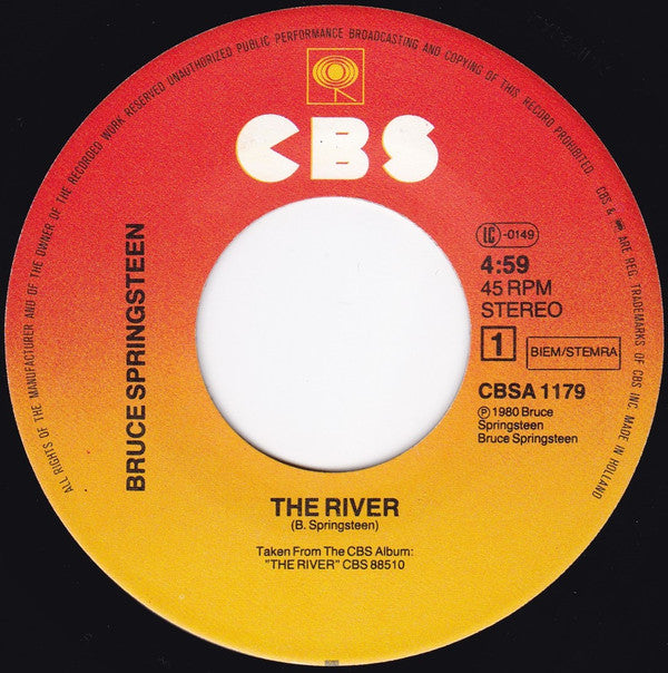 Bruce Springsteen : The River (7", Single)