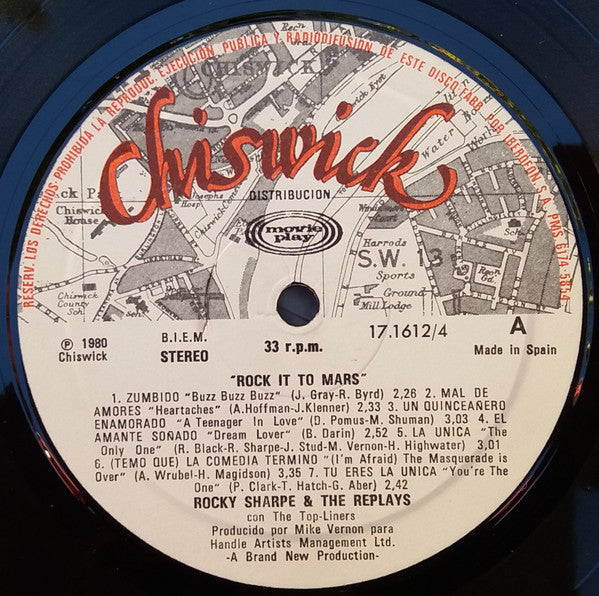 Rocky Sharpe & The Replays : Rock-It-To Mars (LP, Album)
