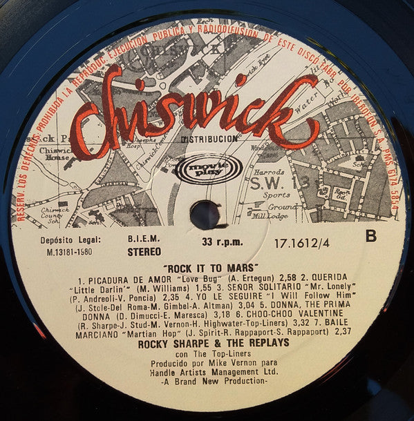 Rocky Sharpe & The Replays : Rock-It-To Mars (LP, Album)