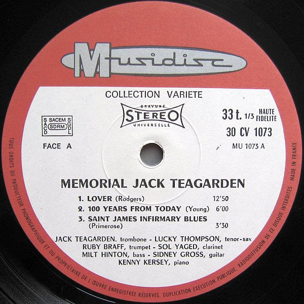 Jack Teagarden : Memorial (LP, RE)