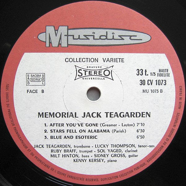 Jack Teagarden : Memorial (LP, RE)