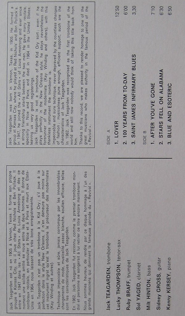 Jack Teagarden : Memorial (LP, RE)