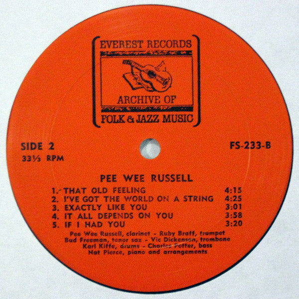 Pee Wee Russell : Pee Wee Russell (LP, Album)