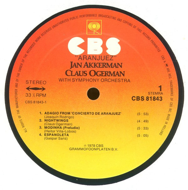 Jan Akkerman & Claus Ogerman : Aranjuez (LP, Album)