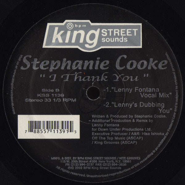 Stephanie Cooke : I Thank You (12")