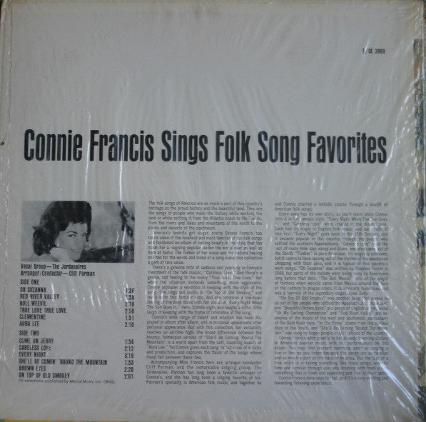 Connie Francis : Sings Folk Song Favorites (LP, Album, Mono, MGM)
