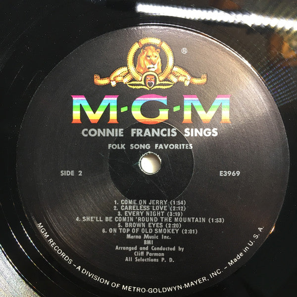 Connie Francis : Sings Folk Song Favorites (LP, Album, Mono, MGM)