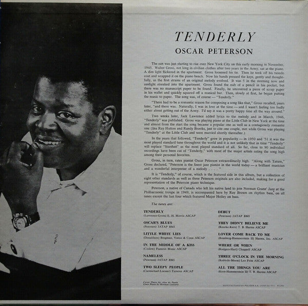 Oscar Peterson : Tenderly (LP, Album, Mono, RE)