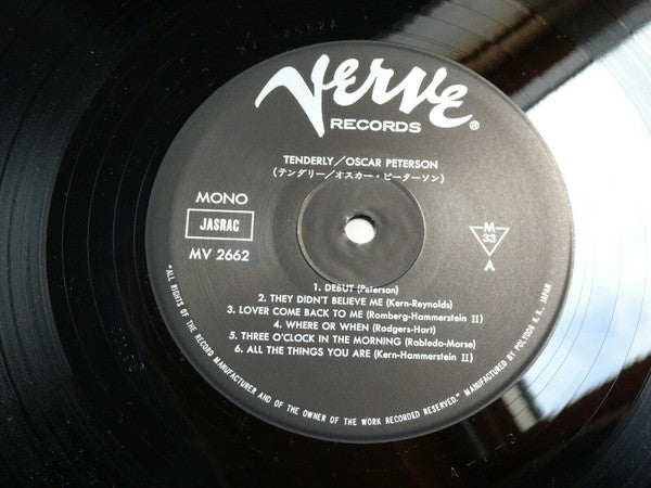 Oscar Peterson : Tenderly (LP, Album, Mono, RE)