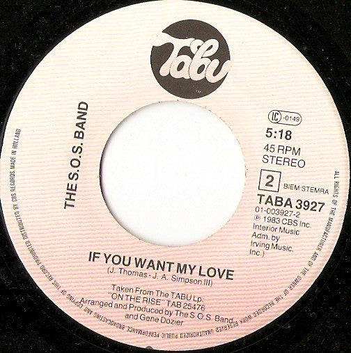 The S.O.S. Band : Tell Me If You Still Care (7", Single)