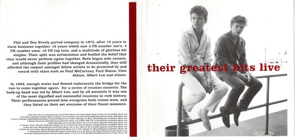 Everly Brothers : Their Greatest Hits Live (CD)