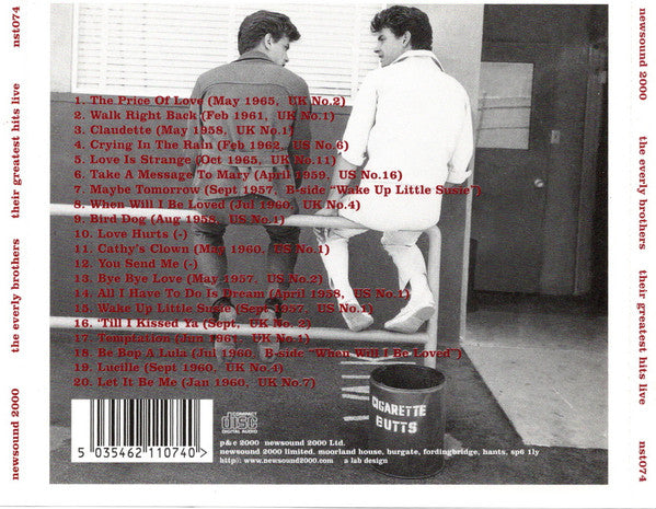 Everly Brothers : Their Greatest Hits Live (CD)
