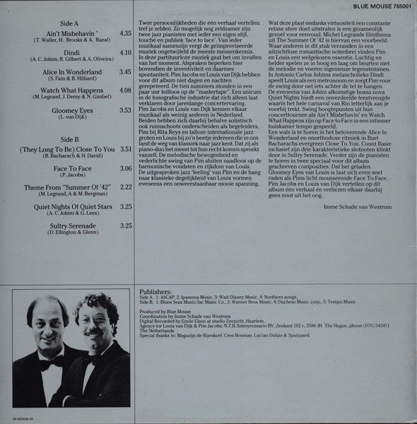 Pim Jacobs & Louis van Dijk : Face To Face (LP, Album)