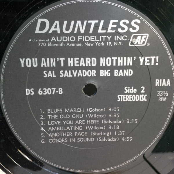 Sal Salvador Big Band : You Ain't Heard Nothin' Yet! (LP, Album)