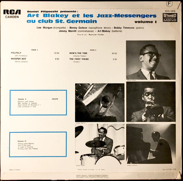 Art Blakey & The Jazz Messengers : Au Club Saint-Germain / Vol. 1 (LP, Album, RE, Blu)