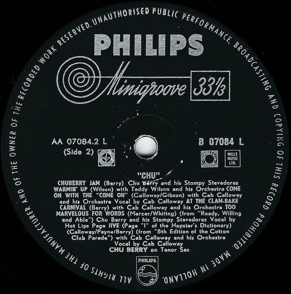 Chu Berry And His Stompy Stevedores : "Chu" (LP, Comp, Mono)