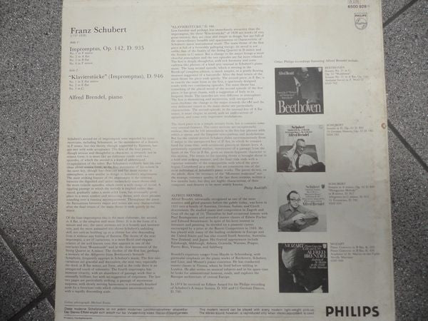 Franz Schubert - Alfred Brendel : Impromptus Op. 142 D. 935 Klavierstucke, D. 946 (LP)