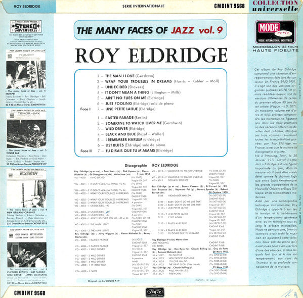 Roy Eldridge : The Many Faces Of Jazz Vol. 9 (LP, Comp)